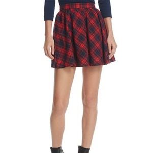 PPLA Nari Pleated Plaid Flare Mini